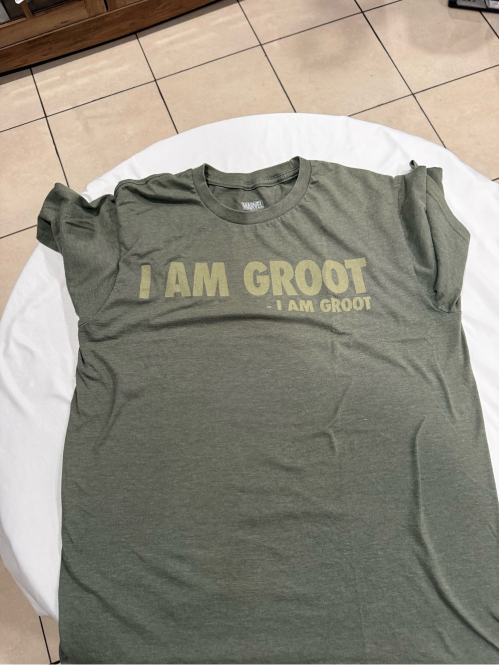 Marvel Kids 'I Am Groot' Graphic Tee - Olive Green with Yellow Print